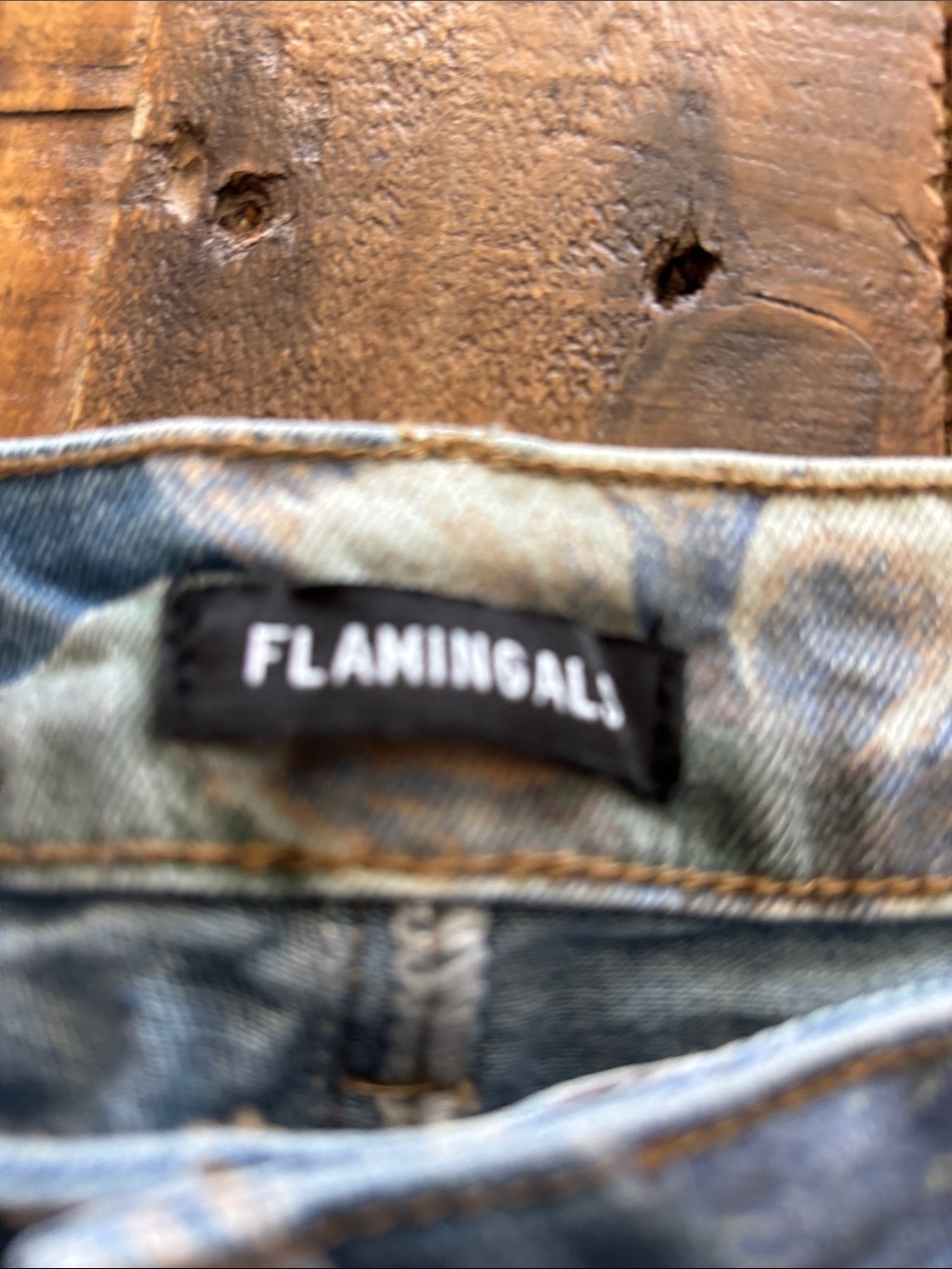 Flamingals Floral Print Wide-Leg Cropped Jeans - Blue - Picture 4 of 6